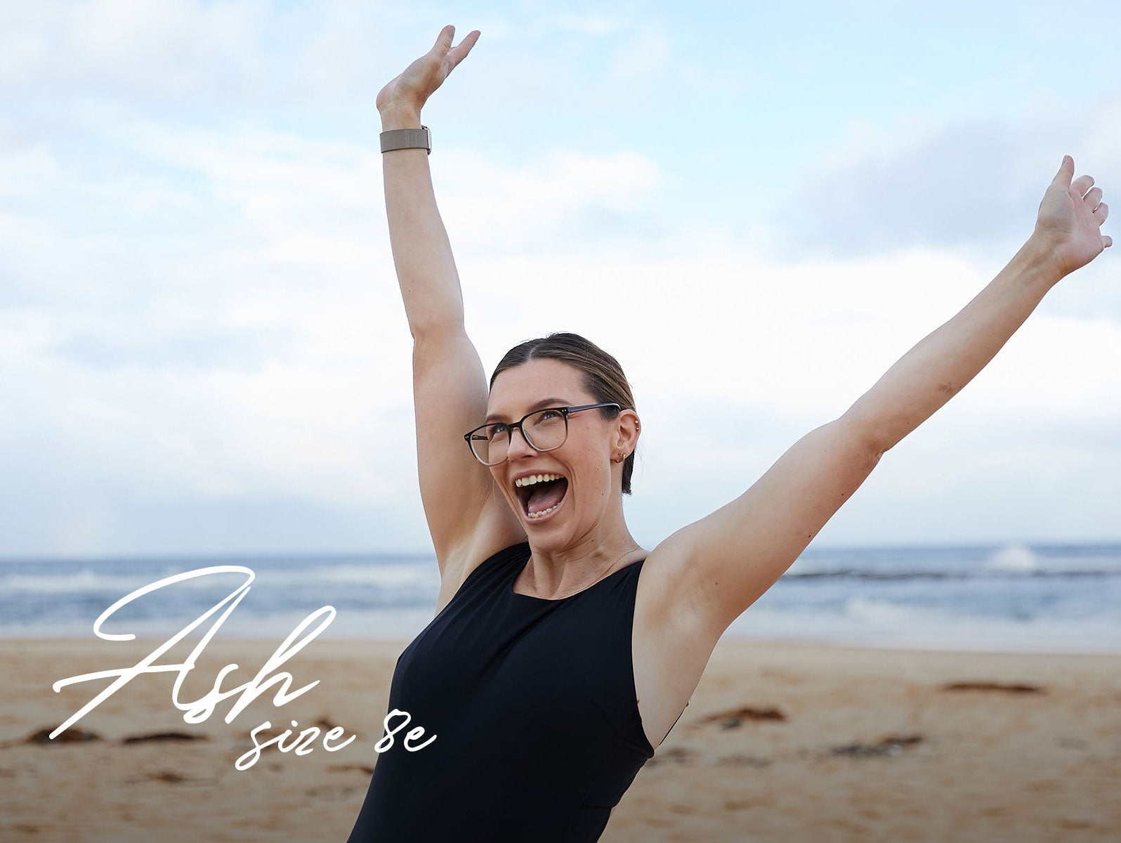 Ash wearing Bouncedown one piece size 8E