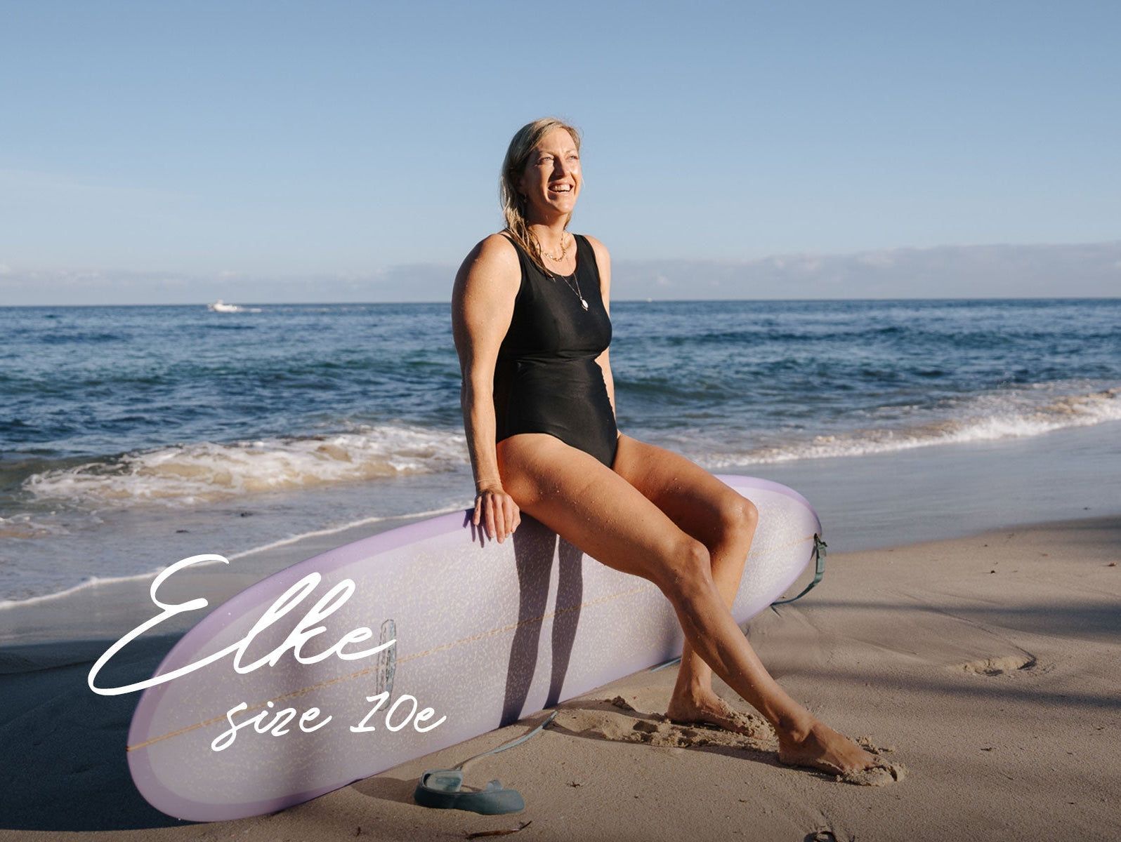 Elke wearing BounceDown One piece size 10e