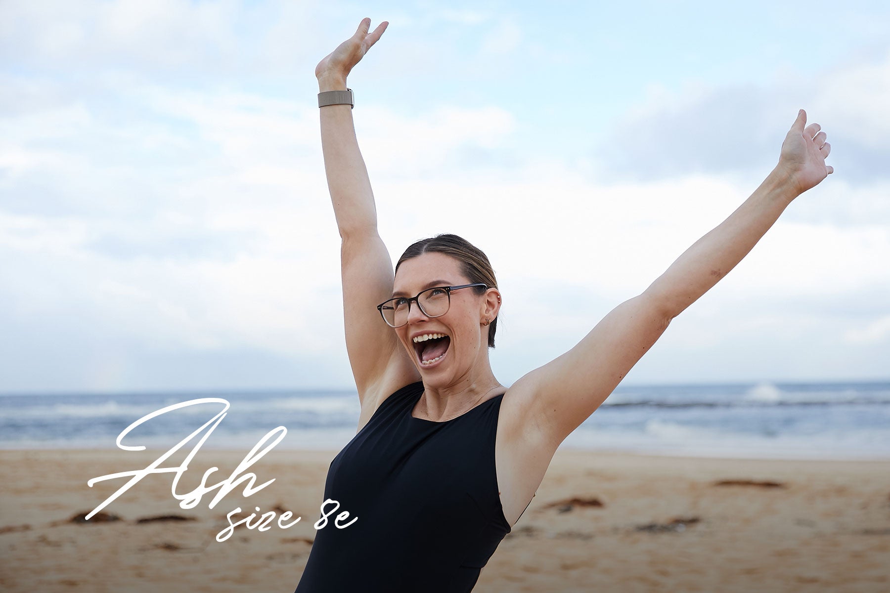 Ash wearing Bouncedown one piece size 8E