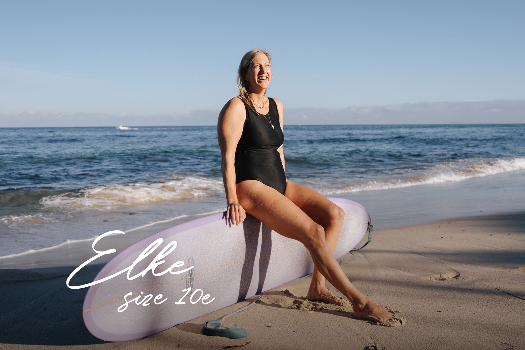 Elke wearing BounceDown One piece size 10e